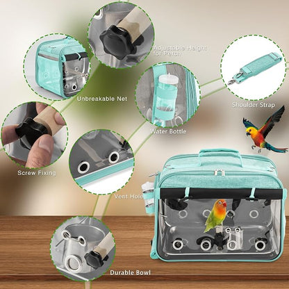 Suertree Bird Carrier Airline Approved, Bird Travel Cage - Image 3