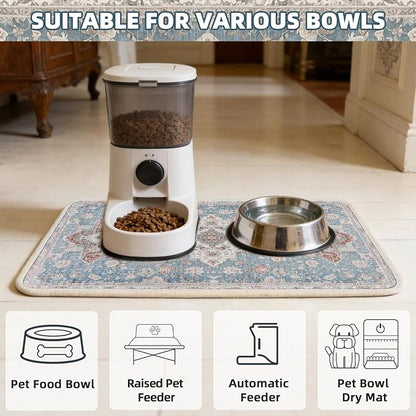 PUPTECK Dog Food Mat, Absorbent Pet Feeding Bowl Mat, Non-Slip Dog Mat - Image 7
