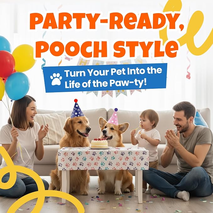 Dog Birthday Party Hat Set, Reusable & Adorable Kitty/Doggy Birthday - Image 5