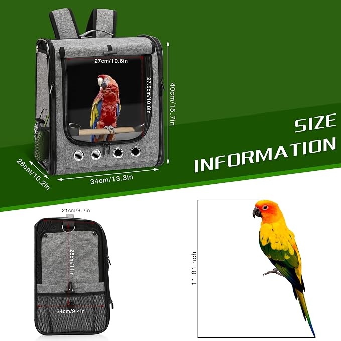 SUERTREE Bird Carrier Bag Bird Travel Cage - Image 3