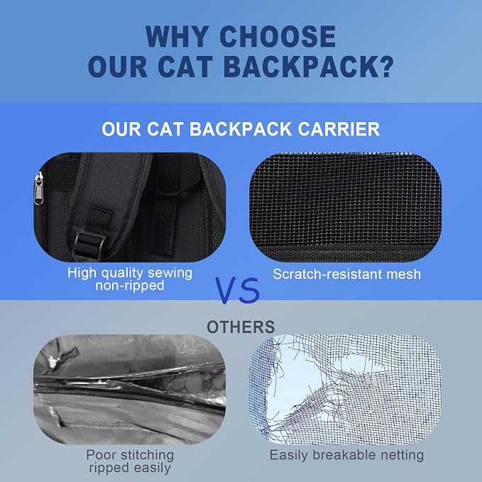 Pesen Cat Backpack Carrier, Breathable & Foldable Pet Carriers - Image 7