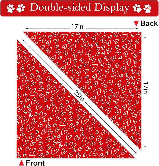 Valentines Dog Bandanas, 2 Pack Mother's Day Triangle Dog Bandanas, Reversible - Image 5