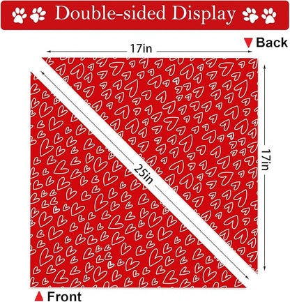 Valentines Dog Bandanas, 2 Pack Mother's Day Triangle Dog Bandanas, Reversible - Image 5