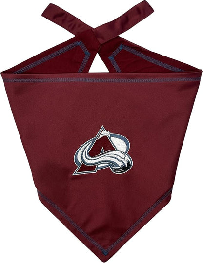 Pets First NHL Colorado Avalanche TIE Bandana, Size Small/Medium. Dog Bandana by PETSFIRST