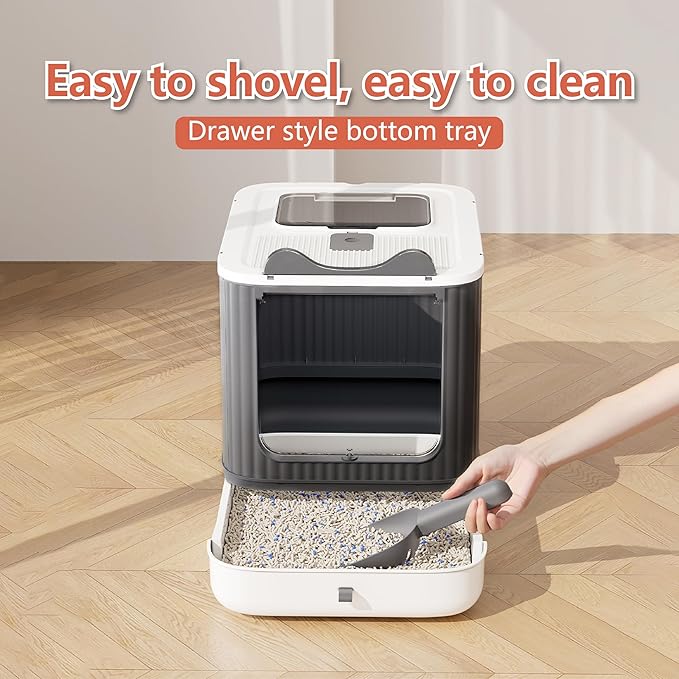 Upgraded Fully Enclosed Cat Litter Box - Image 5