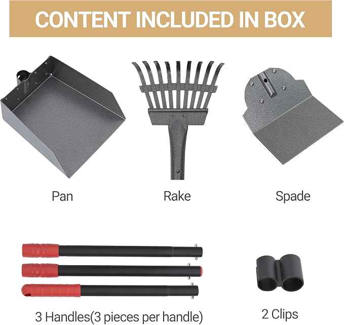 Heeyoo Dog Pooper Scooper, Dog Poop Tray and Rake Set, Pet Waste Removal Scoop - Image 5