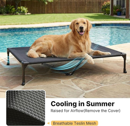 Veehoo Elevated Dog Bed with Waterproof Cushion, Cooling Raised Dog Beds with - Image 5