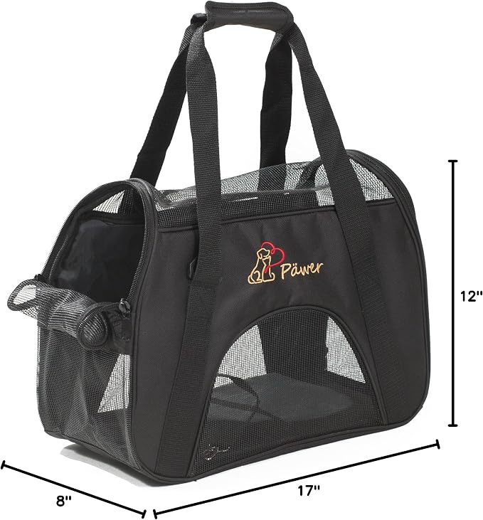 Pawer Soft-Sided Pet Carrier for Cat and Small Dog, Medium Size, Washable 600D - Image 10