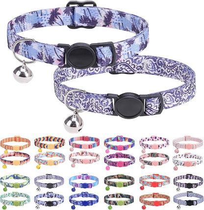 Breakaway Cat Collars for Girl Boy Cats, Spring Summer All Weather Cat Collar by DILLYBUD