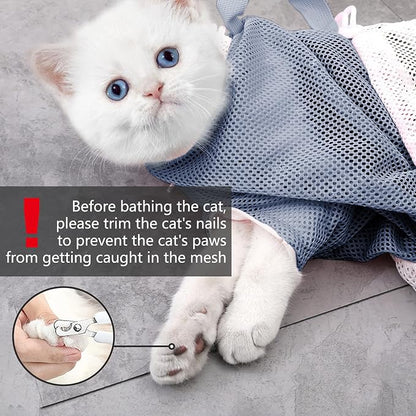 KlerRoem Cat Bathing Bag, Adjustable Anti-bite and Anti-Scratch Shower Mesh - Image 5