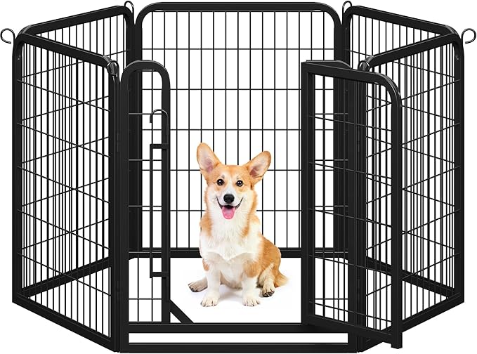 Yaheetech Dog Playpen Outdoor, 32 inch 6 Panels Dog Pen Indoor Heavy Duty Puppy by Yaheetech