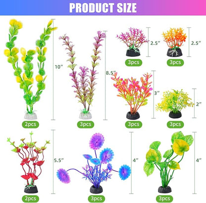 AQUANEAT 26pcs Artificial Fish Tank Plants - Image 3