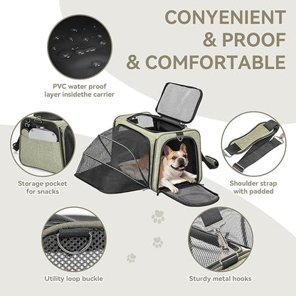 Petsfit Expandable Cat Carrier Dog Carrier, Soft-Sided Collapsible Portable Pet - Image 6