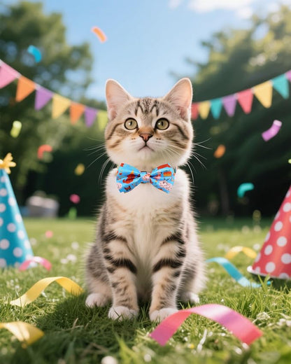 PET SHOW 5 Pack Happy Birthday Small Dog Bow Ties Sliding Collar Attachment - Image 5
