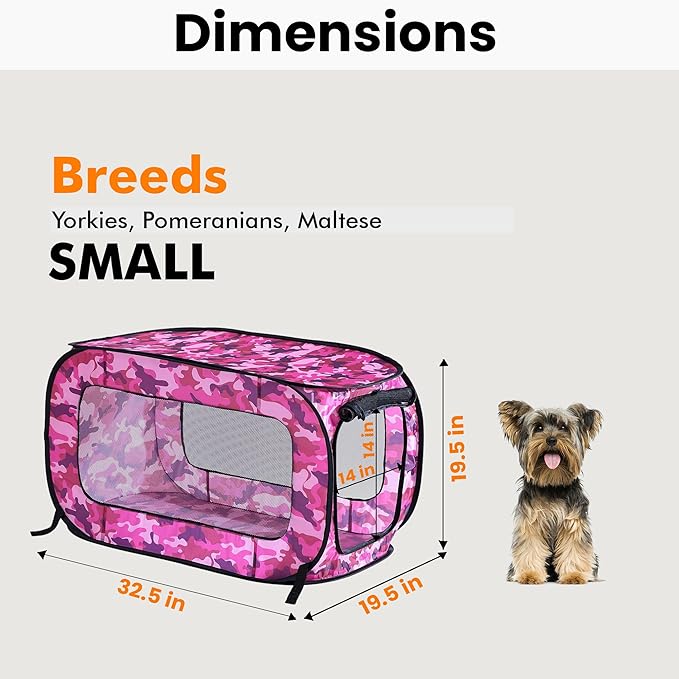 Beatrice Home Fashions Portable, Collapsible, Pop Up Kennel Travel Cat and Dog - Image 2