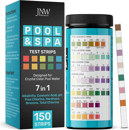 JNW 7-in-1 Pool Test Strips, 150 Quick & Accurate Test Strips by JNWDirect