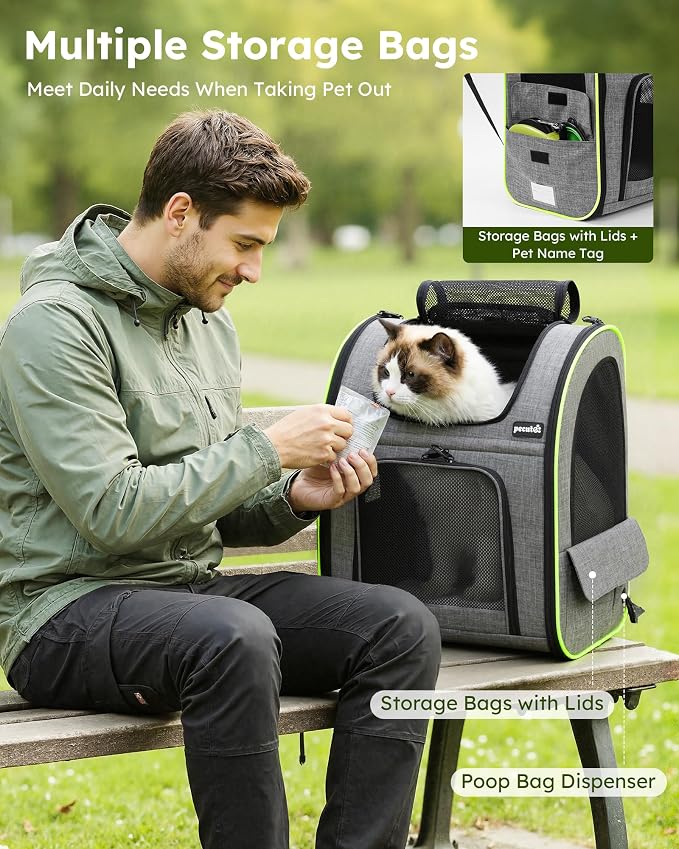 Pecute Cat Backpack Carrier XL, Expandable Pet Backpack - Image 9