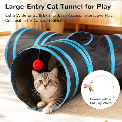 Tempcore Pet Cat Tunnel Tube Cat Toys 3 Way Collapsible, Tunnels - Image 4