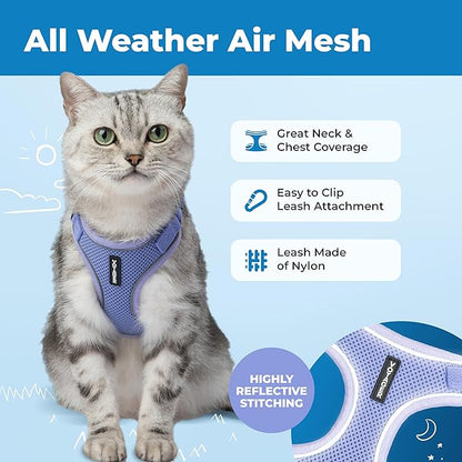Voyager Escape-Proof Step-in Lock Cat Harness & 5ft Neoprene-Handle Leash Set - Image 3
