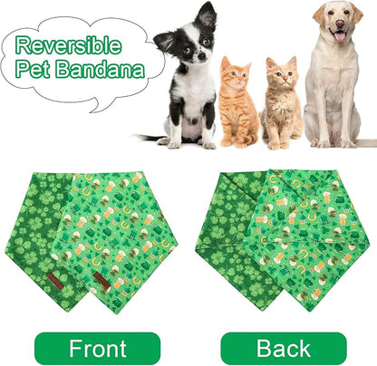 ARING PET St Patrick's Dog Bandana 2 Pack-Green Clovers Dog Bandanas, - Image 4