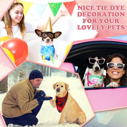 100 Pcs Tie Dye Dog Bandanas Bulk Pet Bibs Colorful Triangle Scarf Pet Bandanas - Image 6