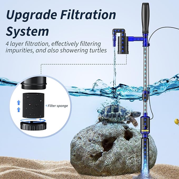 Fish Tank Cleaner, 530GPH/32W Electric Fish Tank Cleaning Tools, Adjustable - Image 4
