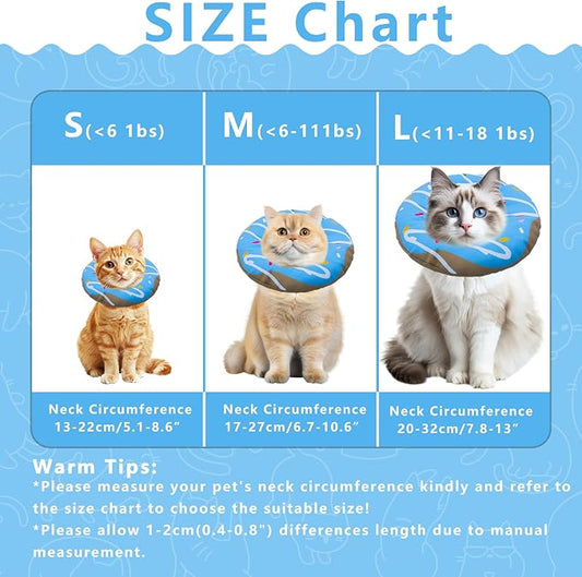 Cat Cone Collar Soft, Adjustable Cat Recovery Collars Kitten Cones to Stop - Image 2