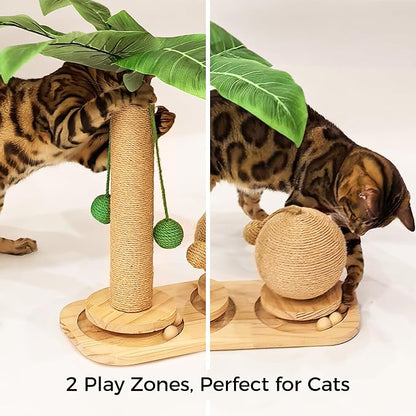 Cat Scratching Post, Wooden Cat Scratcher Toy - Image 3