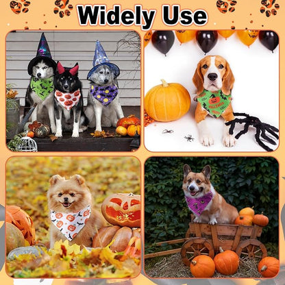 Sanwuta 120 Pcs Halloween Dog Bandanas Bulk Skeletons Pumpkin Bat Skull Ghost - Image 7