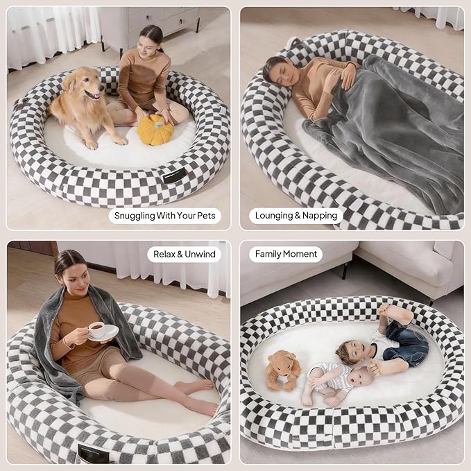 Human Dog Bed for Adults and Pets, Waterproof & Machine Washable, Durable - Image 3