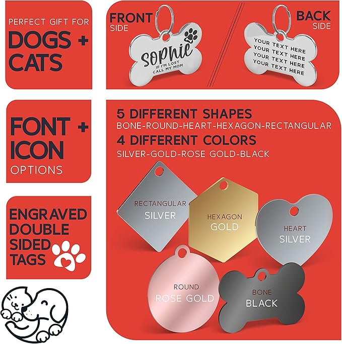 Stainless Steel Engraved Pet ID Tags - Image 2