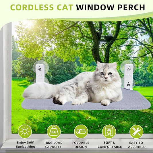 Cat Window Perch, Foldable Cat Window Hammock Sunbathing and Climbing Cats - Image 2