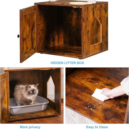 Hey-brother Cat Tree with Litter Box Enclosure, All-in-one Cat Tower - Image 5