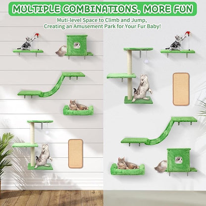 Cat Wall Shelves, 6 in 1 Cat Wall Furniture Set - Image 6
