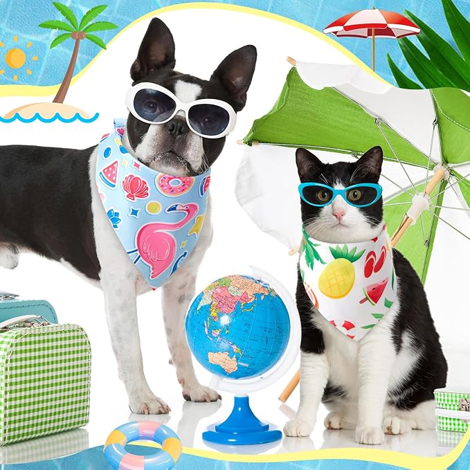 Chunful 100 Pieces Dog Bandanas Bulk Summer Pet Bandanas Pack Triangle Scarf - Image 4