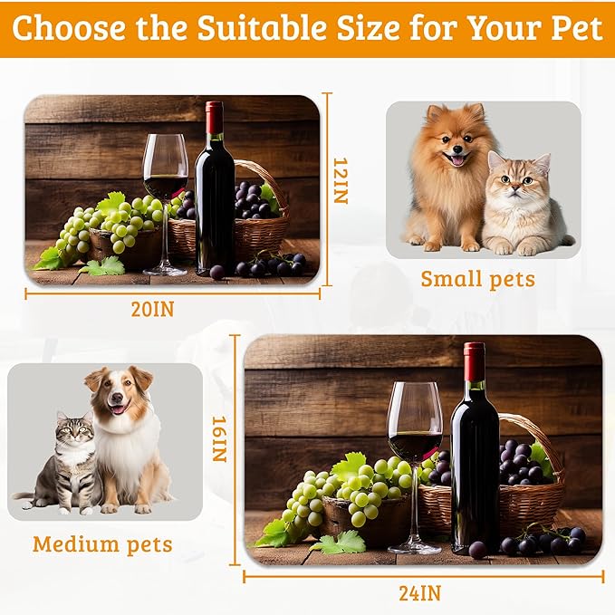 Pet Feeding Mat, Non-Slip Water Bowl Placemat, Pet Supplies 12" x 20" - Image 6