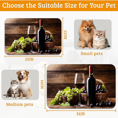 Pet Feeding Mat, Non-Slip Water Bowl Placemat, Pet Supplies 12" x 20" - Image 6