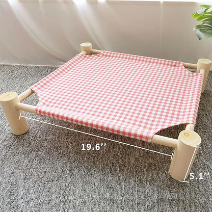 Pozico Elevated Cat & Dog Bed – Wooden Frame Pet Hammock - Image 3