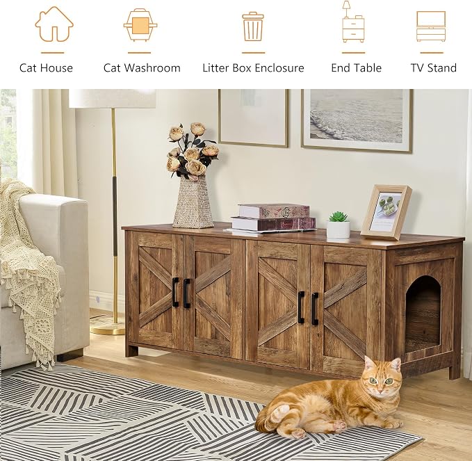 Homhedy Cat Litter Box Enclosure - Image 6