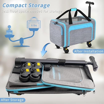 Rolling Pet Carrier with Detachable Wheels - Image 3