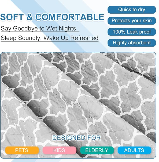 OUTCREATOR® Washable Bed Pads 34" x 76", Incontinence Mattress Protector - Image 5