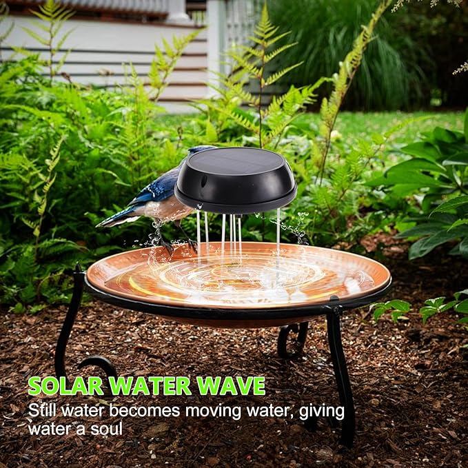 Bird Bath Solar Swing Device, Stainless Steel Bird Bath Bubble Device, Suitable - Image 5