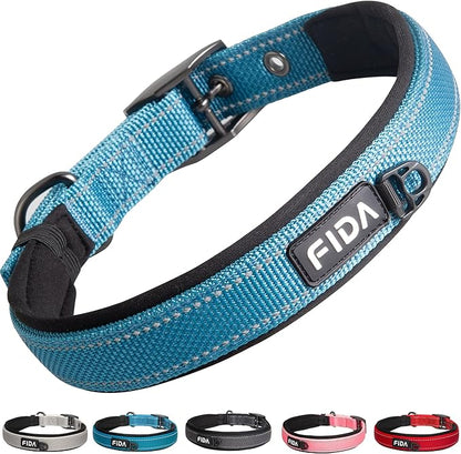 Fida Heavy Duty Dog Collar, Ultra Comfortable Soft Neoprene Padded, Adjustable by Fida