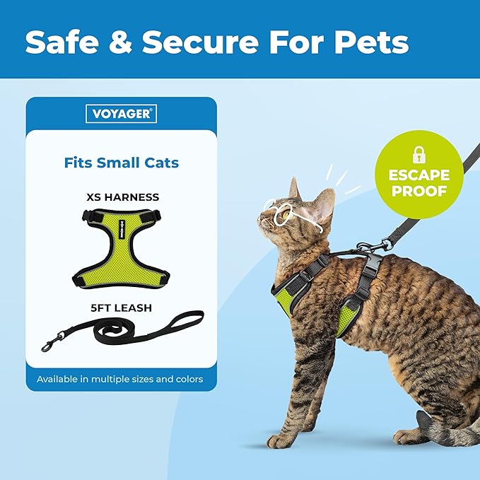 Voyager Escape-Proof Step-in Lock Cat Harness & 5ft Neoprene-Handle Leash Set - Image 2