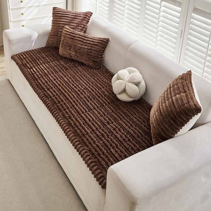 Sofa Cover Fuzzy Couch Cover for Pet, Couch Covers for Dogs Washable Non-Slip - Image 2