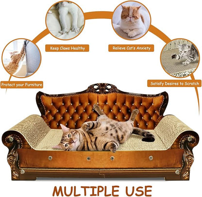 Luxury Cardboard Cat Scratcher Sofa Bed, Couch Shaped Scratching Board - Image 4