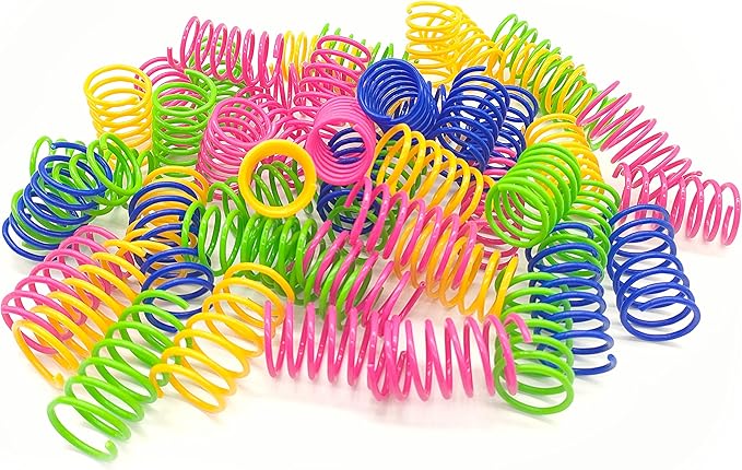 Cat Spring Toys 30 Packs, Plastic Colorful Springs Cat Toys - Image 6