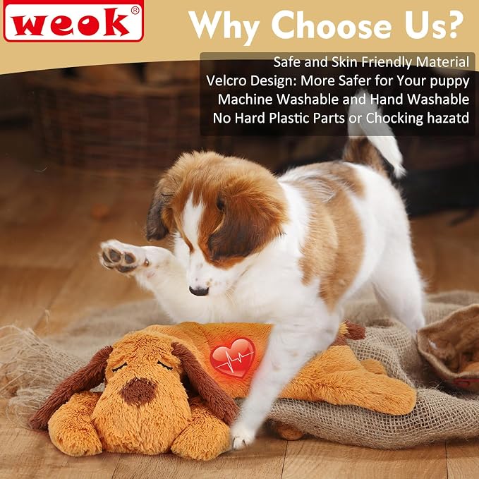 Heartbeat Puppy Toy, Comfort Cuddler Pillow, Dog Anxiety Relief Calming Aid - Image 4