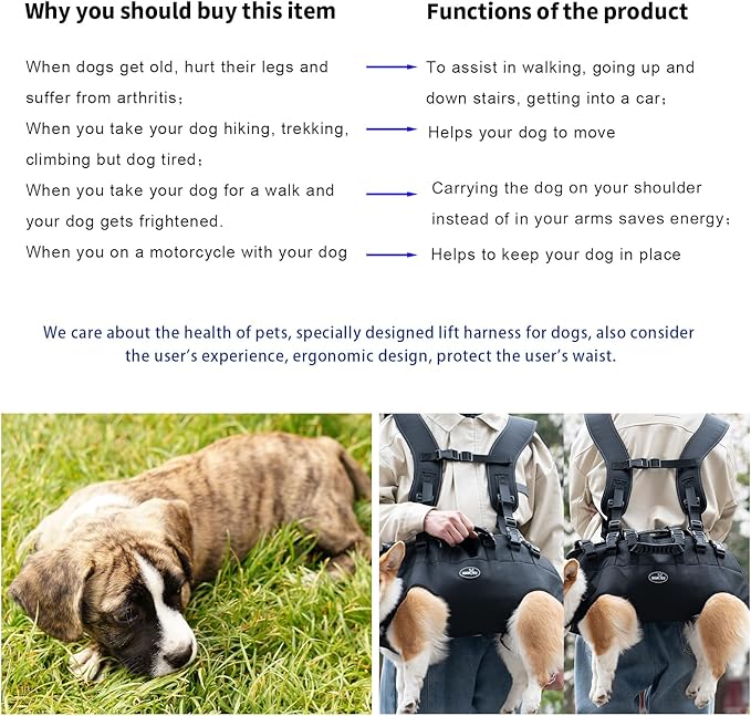 Dog Backpack Carrier for Medium Dogs Emergency Backpack, Joint Injuries - Image 3