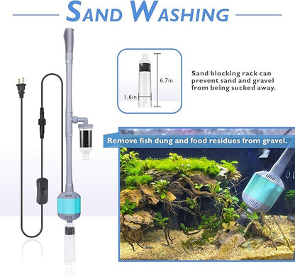 hygger 360GPH Electric Aquarium Gravel Cleaner, 5 in 1 Automatic Fish Tank - Image 2
